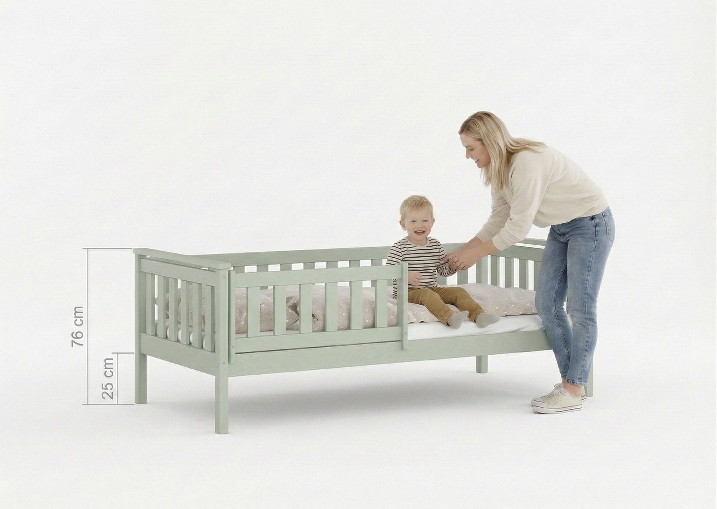 Rysunek techniczny łóżka z wymiarami